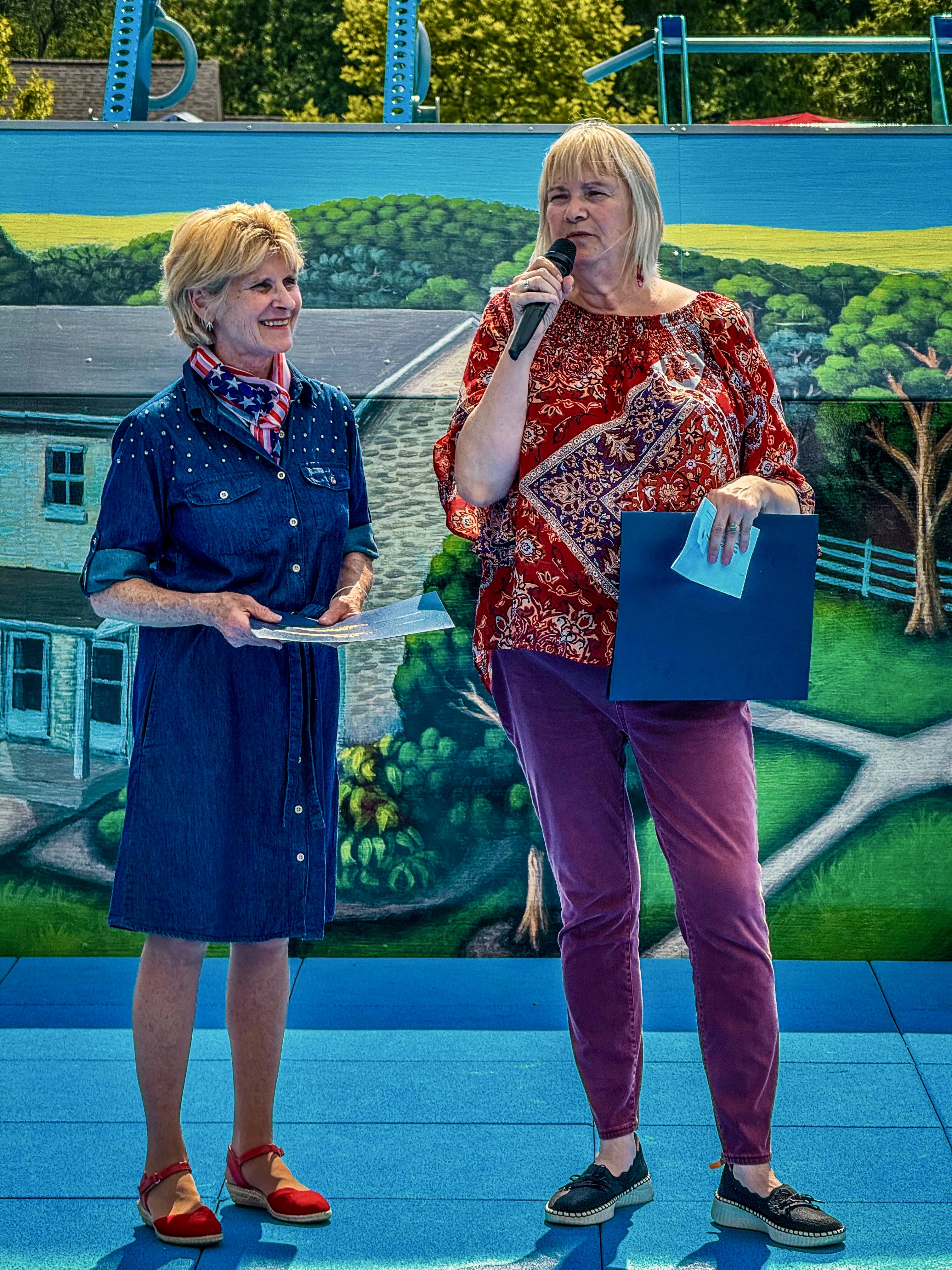 Miami Township mural with Corcoran at the Proclamation