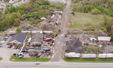 Aerial view of the illegal dump site